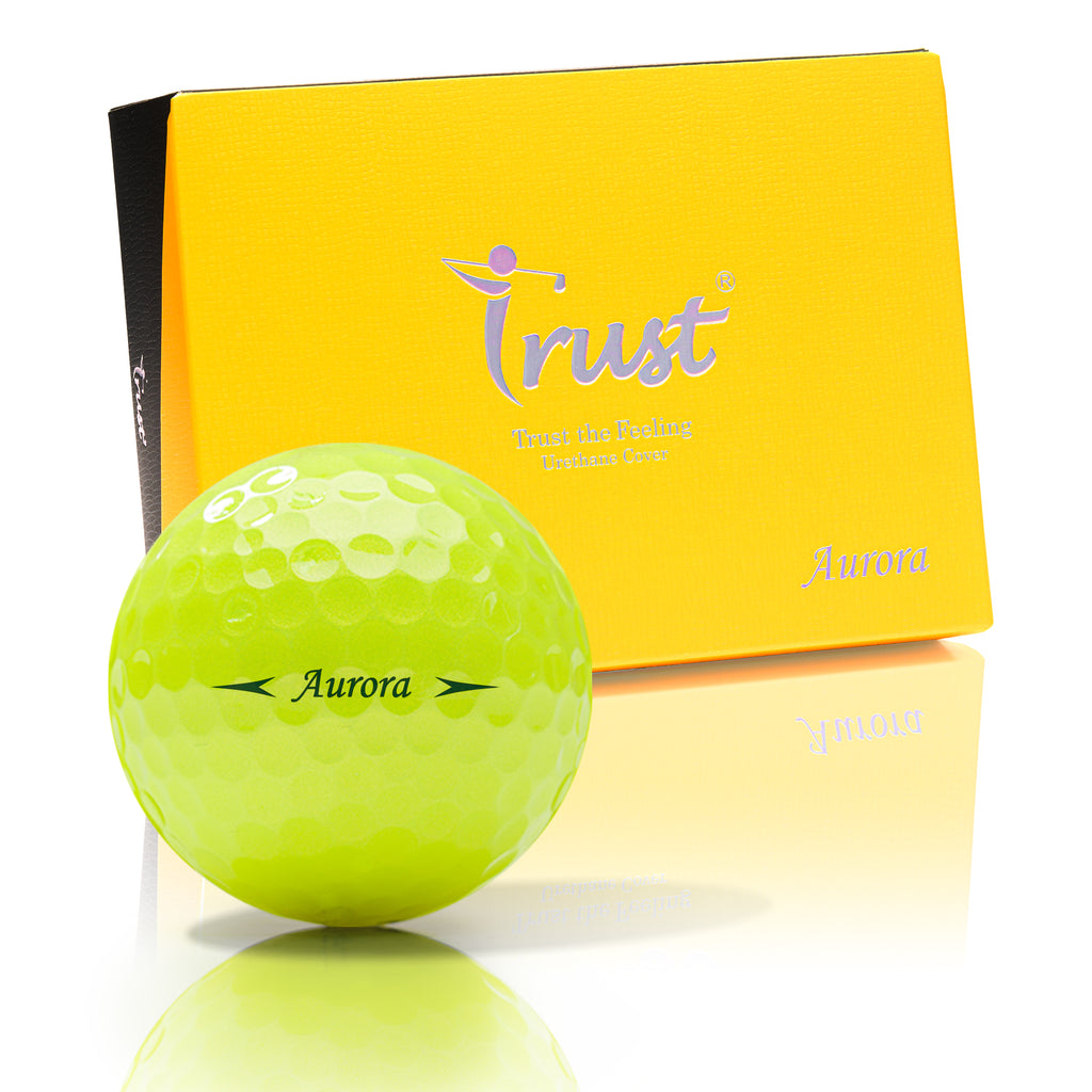Trust Golfbälle Aurora Gelb - Auffällige Golfbälle, Kristall-Urethan, 12 Bälle