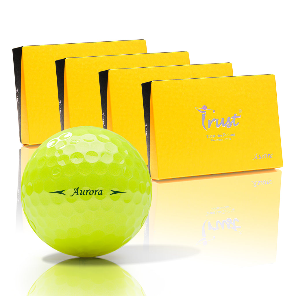Trust Golfbälle Aurora Gelb - Auffällige Golfbälle, Kristall-Urethan, 48 Bälle