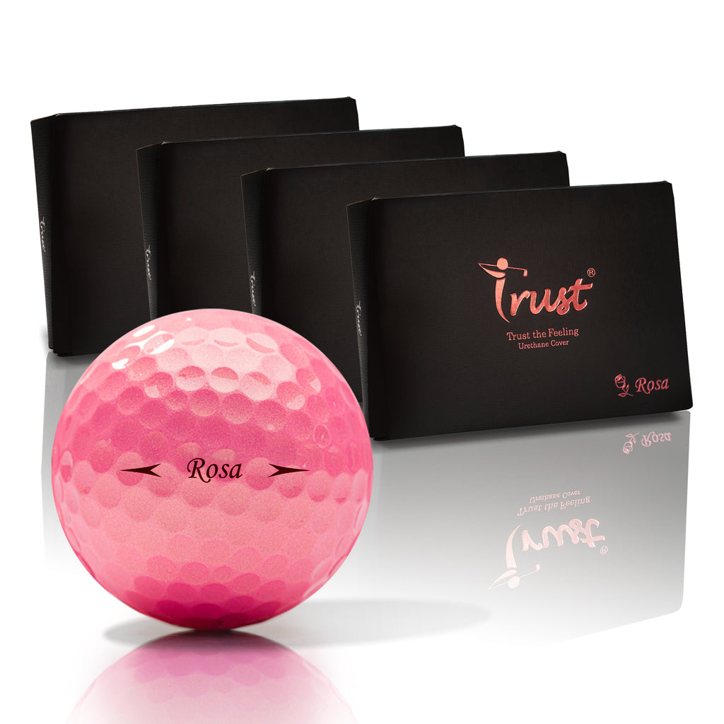 Trust Golfbälle Aurora  Rosa - Auffällige Golfbälle, Kristall-Urethan,48 Bälle, Roségold